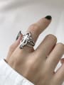 thumb 925 Sterling Silver Hollow  Cross Vintage Free Size Midi Ring 1