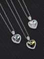 thumb 925 Sterling Silver Austrian Crystal Heart Classic Necklace 2