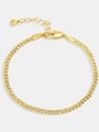 thumb Brass Geometric Minimalist Hollow Chain Link Bracelet 0