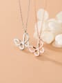thumb 925 Sterling Silver Cubic Zirconia White Butterfly Classic Necklaces 3