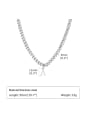 thumb Stainless steel Letter Hip Hop Hollow Chain Necklace 3