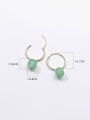 thumb 925 Sterling Silver Jade Geometric Minimalist Huggie Earring 4