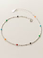 thumb 925 Sterling Silver Minimalist Round  Bead Anklet 3
