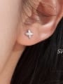 thumb 925 Sterling Silver Clover Minimalist Stud Earring 1
