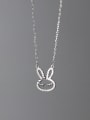 thumb 925 Sterling Silver Cubic Zirconia Rabbit Minimalist Necklace 2
