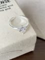 thumb 925 Sterling Silver Cubic Zirconia Heart Dainty Band Ring 2