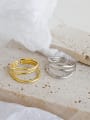 thumb 925 Sterling Silver With Gold Plated Simplistic Irregular Free Size Rings 1