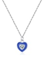 thumb 925 Sterling Silver Enamel Heart Minimalist Necklace 0