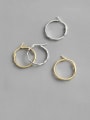 thumb 925 Sterling Silver With Gold Plated Simplistic Irregular Hoop Earrings 0