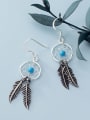 thumb 925 Sterling Silver Feather Vintage Hook Earring 3