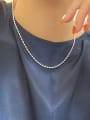 thumb 925 Sterling Silver Bead Irregular Vintage Necklace 0