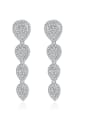thumb Brass Cubic Zirconia Heart Luxury  Long Cluster Earring 0