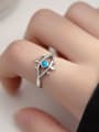 thumb 925 Sterling Silver Turquoise Evil Eye Vintage Band Ring 1