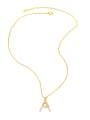 thumb Brass Imitation Pearl Letter Minimalist Necklace 4