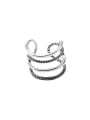 thumb 925 Sterling Silver Vintage Simple Thin line Multilayer Stackable Ring 0