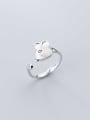 thumb 925 Sterling Silver Mouse Minimalist free size Midi Ring 0