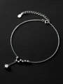 thumb 925 Sterling Silver Cubic Zirconia Star Minimalist  Anklet 0