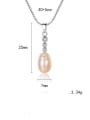thumb 925 Sterling Silver Freshwater Pearl Oval pendant Trend Lariat Necklace 4