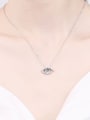 thumb 925 Sterling Silver Moissanite Evil Eye Dainty Necklace 1