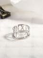 thumb 925 Sterling Silver Hollow Number Geometric Vintage Band Ring 3