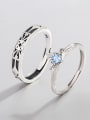 thumb 925 Sterling Silver Cubic Zirconia Crown Vintage Couple Ring 3