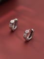 thumb 925 Sterling Silver Coin Vintage Huggie Earring 0