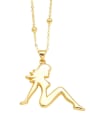 thumb Brass Cubic Zirconia Girl Trend Necklace 3