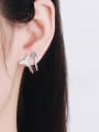 thumb 925 Sterling Silver Moissanite Fish Tail Classic Clip Earring 1