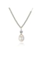 thumb S925 Sterling Silver with 3A zircon  freshwater pearl  Necklace 0