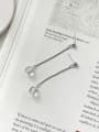 thumb 925 Sterling Silver Glass Bead Tassel Minimalist Threader Earring 0