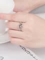 thumb 925 Sterling Silver Cubic Zirconia Hollow Heart Vintage Midi Ring 2