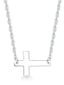 thumb 925 Sterling Silver smooth Cross Minimalist pendant Necklace 0