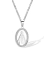 thumb Stainless steel Oval Hip Hop Regligious Necklace 0