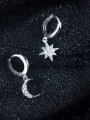 thumb 925 Sterling Silver Cubic Zirconia Moon Minimalist Huggie Earring 2