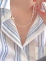 thumb 925 Sterling Silver  Minimalist Hollow Geometric  Chain Necklace 2