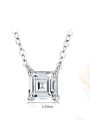 thumb 925 Sterling Silver Cubic Zirconia  Minimalist Square Pendant Necklace 2