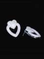 thumb Brass Cubic Zirconia Heart Statement Stud Earring 3