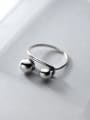 thumb 925 Sterling Silver Bead Geometric Vintage Band Ring 1