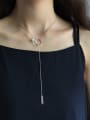 thumb 925 Sterling Silver Freshwater Pearl Geometric Trend Lariat Necklace 2