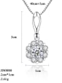 thumb 925 sterling silver simple flower Cubic Zirconia Pendant Necklace 3
