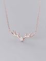 thumb 925 Sterling Silver Cubic Zirconia Deer Minimalist Christmas Necklace 1