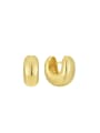 thumb Brass Geometric Minimalist   U-Shaped Earrings 0