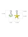 thumb 925 Sterling Silver With Platinum Plated Fashion Asymmetric Star Shell Drop Earrings 4