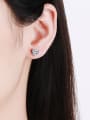 thumb 925 Sterling Silver Moissanite Heart Classic Stud Earring 1