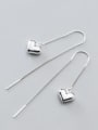 thumb 925 Sterling Silver Heart Minimalist Threader Earring 2