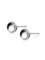 thumb 925 Sterling Silver Smooth Geometric Minimalist Stud Earring 0