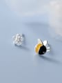 thumb 925 Sterling Silver Enamel Bee Cute Stud Earring 2