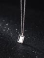 thumb 925 Sterling Silver Smooth Geometric Minimalist Necklace 1