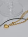 thumb Titanium Steel Smooth Heart Hip Hop  Asymmetric chain Necklace 2