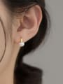 thumb 925 Sterling Silver Freshwater Pearl Irregular Minimalist Drop Earring 1